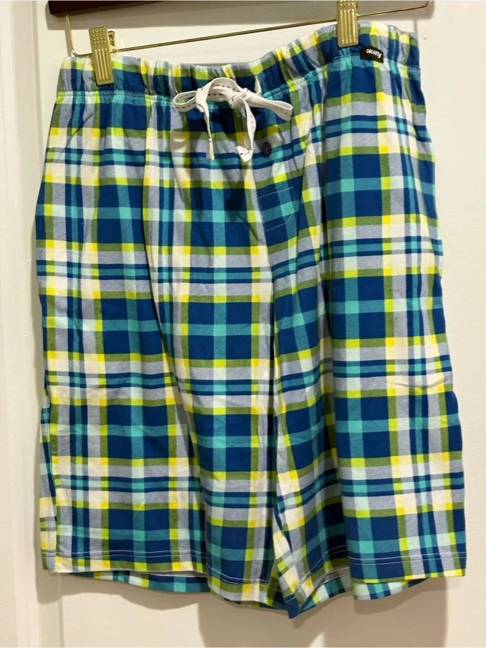 Skin Men's Plaid Boxers in Blue, Green & White